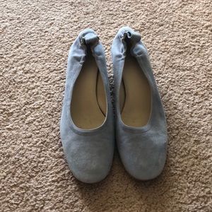 Everlane blue suede day heel